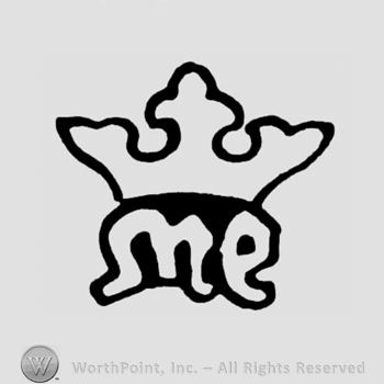 A crown above the initials M E