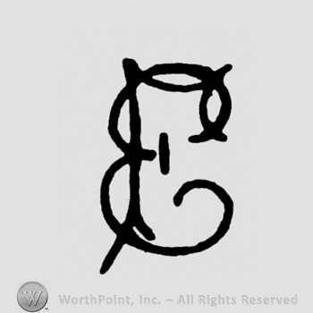 The initials F E overlapping