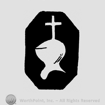 A helmet with a cross above