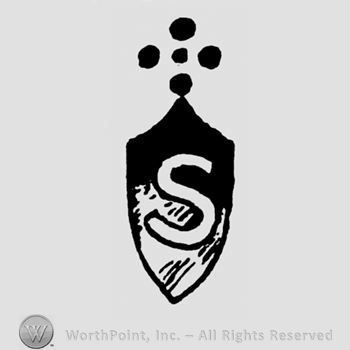 A shield with an uppercase S under five dots in a cross shape