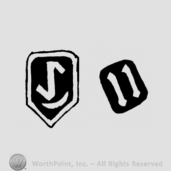 A shield with an S and a dotted upper part and rectangle with two parralel lines inside