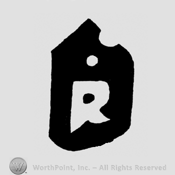 A shield with a dot and an uppercase R