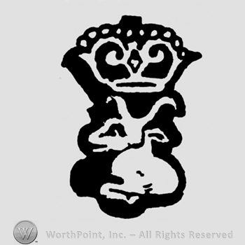 A crown above a goat image
