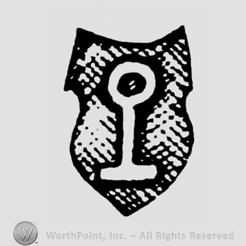 A shield with a circle and an upside down T