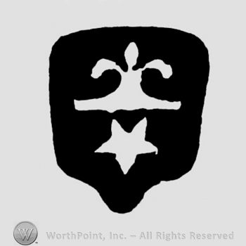 A shield with a fleur de lis and a star