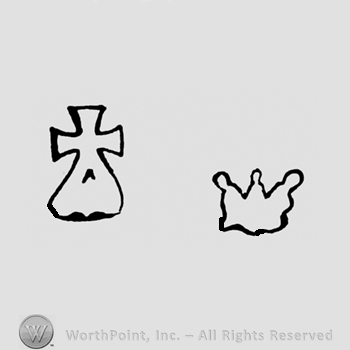 A split cross and a crown