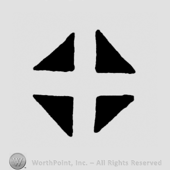 A square split in four with stripes