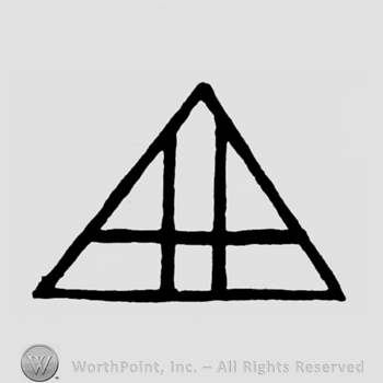 A triangle divided with three lines into six pieces
