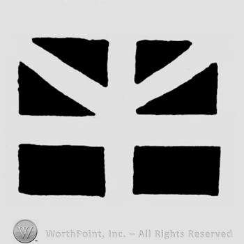 A rectangl with four stripes that converge