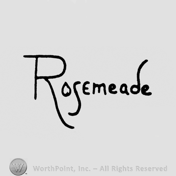 "Rosemeade", letters "R" and "s" are stylized