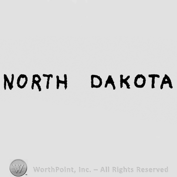 "NORTH DAKOTA" written