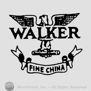 an eagle with WALKER written in the middle, FINE CHINA written on a ribbon under the eagle