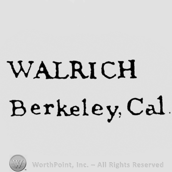 written on 2 lines: "WALRICH" above, "Berkeley, Cal."
