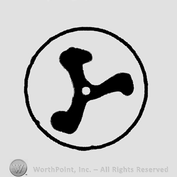 Symbol inside a circle.