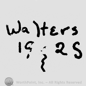written on 2 lines: "Walters", 1929 under