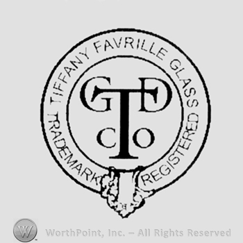 CTDCO in the middle;Tiffany Favrile Glass Registered Trade Mark in circle.