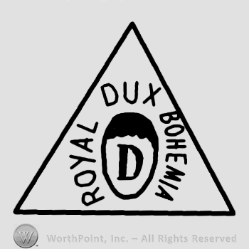 Triangle with Royal Dux Bohemia inside.