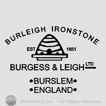 Text Burleigh Ironstone Burgess&Leigh Burslem England.