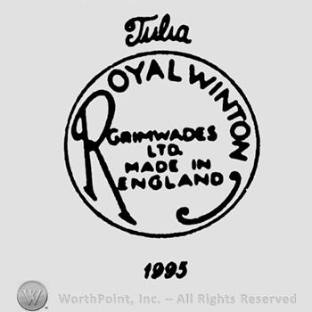Circle with Royal winton Grimwades LTD Made in England inside;Tulea 1995 outside.