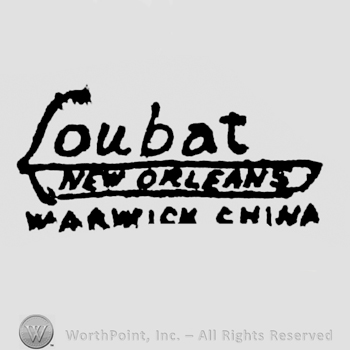 written on 3 lines Loubat, a ribbon with NEW ORLEANS written on it, WARWICK CHINA