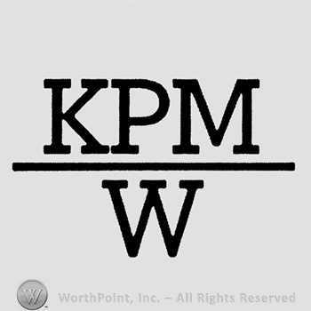 Letters KPM on top;W below.