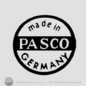 Circle with word Pasco in the middle;Made in Germany written inside.