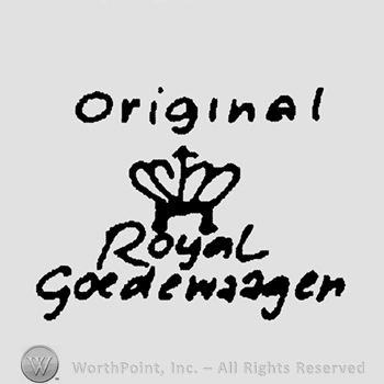Crown with Original on top;Royal Goedewaagen written at the bottom.