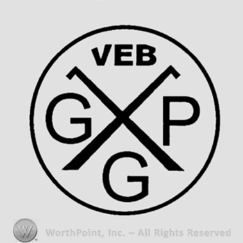 Circle with cross inside and letters VEB GGP.