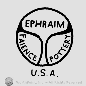Circle with Ephraim Faience Pottery inside.