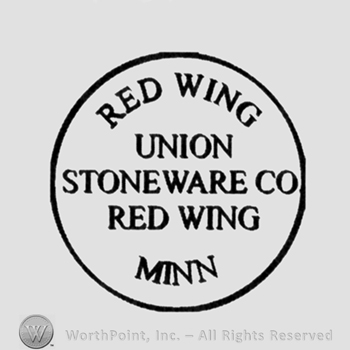 Circle with Red Wing Union Stoneware Co Minn written inside,