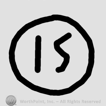 Circle with number 15 inside.