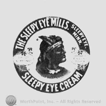 Indian head inside a circle;The sleepy Eye Mills;Sleepy Eye Cream written