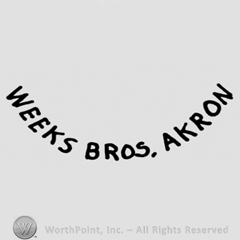 written in a curved line WEEKS BROS. AKRON