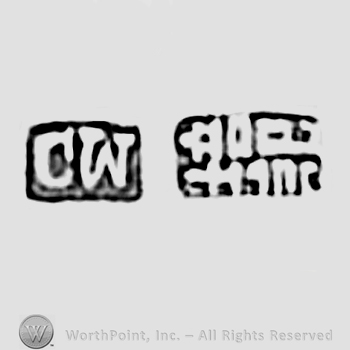 Letters CW and a chinese sign;  Chop mark,  Seal, Stamp Signature.