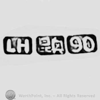 Chinese sign, letters LH and number 90; Chop mark, Seal, Stamp Signature.