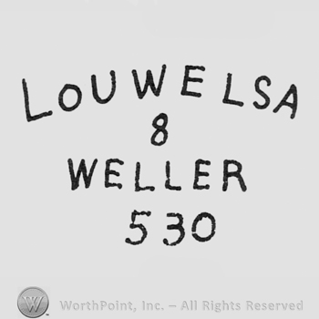 curved writing above LOUWELSA, 8, WELLER, 530 written one under the other