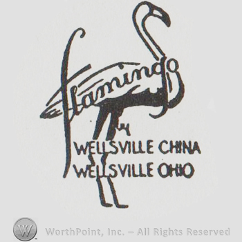 a flamingo bird and FLAMINGO BY WELLSVILLE CHINA WELLSVILLE OHIO