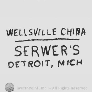 WELLSVILLE CHINA underlined, above, SERWER'S under, DETROIT, MICH under