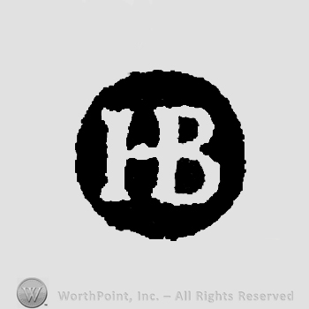 Letters HB in uppercase, conjoined.