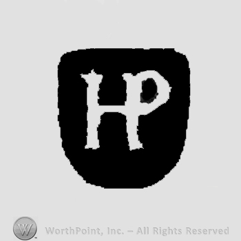 Letters HP in uppercase, conjoined.