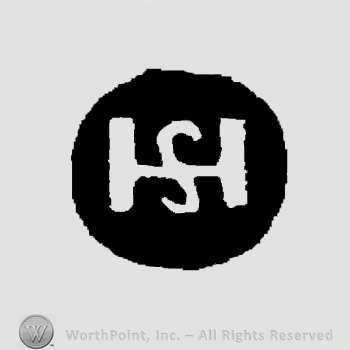 Letters HS in uppercase, overlapped.