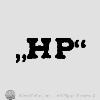 Letters HP in uppercase.