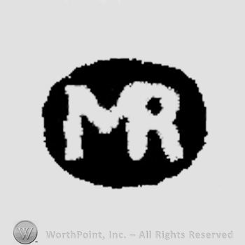 Letters MR in uppercase, conjoined.