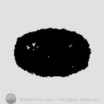 An oval with an unknown design inside.