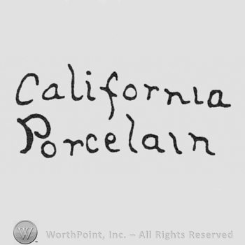 handwritten on 2 lines: California, Porcelain