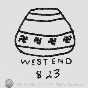 a jar above, WESTEND written under, numbers 823