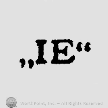 Letters IE in uppercase.