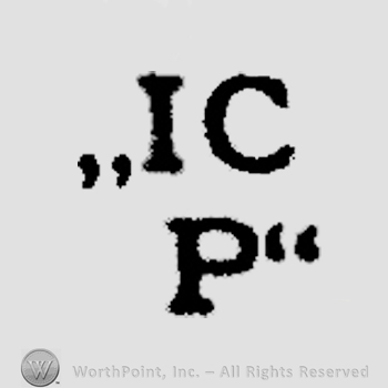 Letters IC over P, all in uppercase.