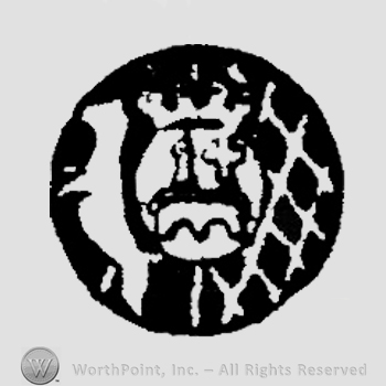 A circle with a pranced animal, checkered pattern and a shield with a crown above.
