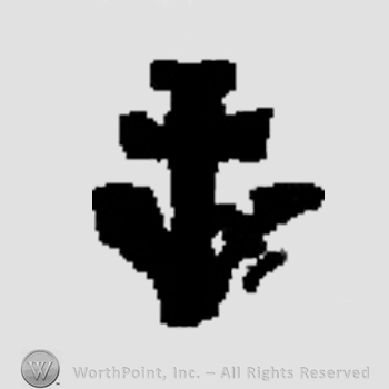 A cross over an arrow pointing down.